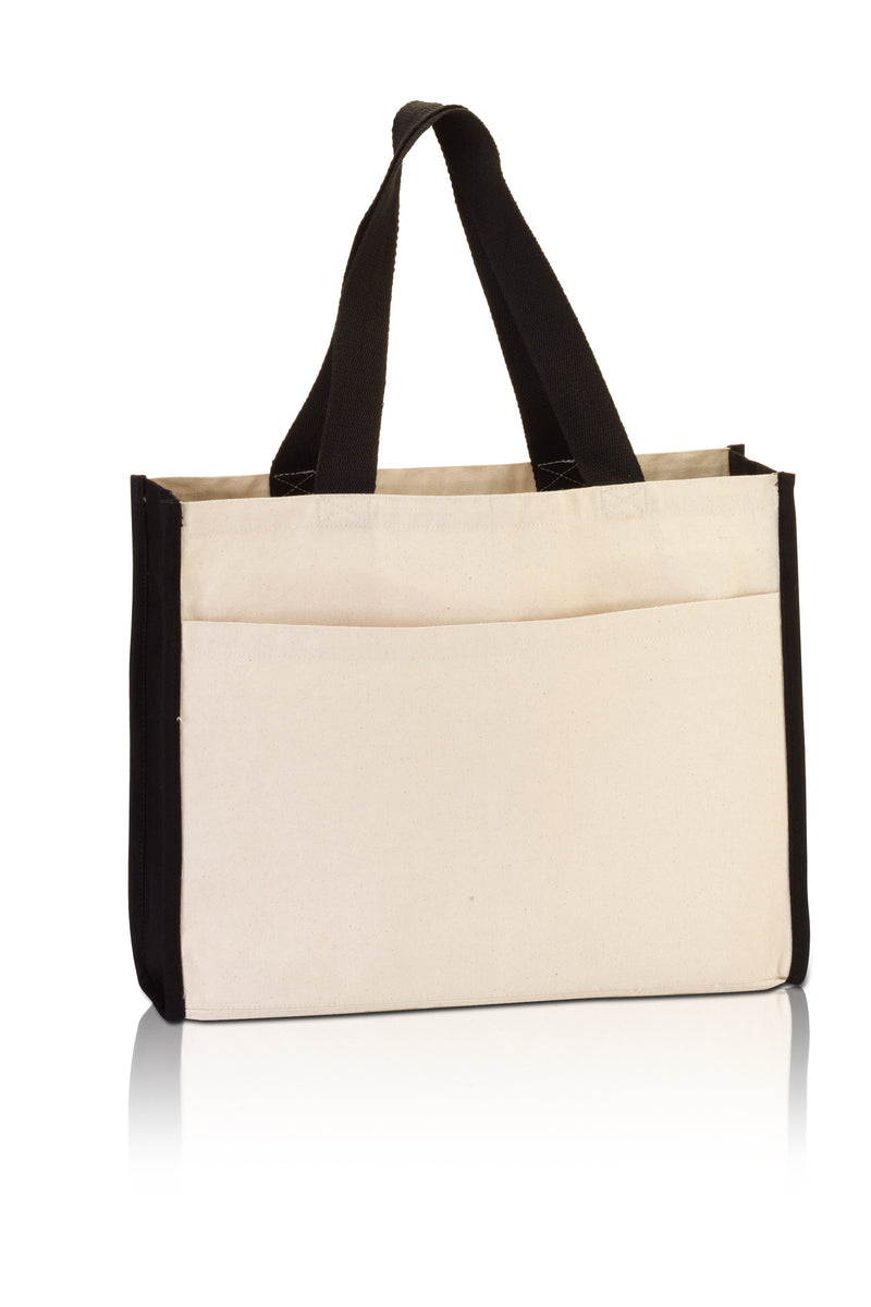 bg1499-large-canvas-tote-with-contrasting-handles-and-a-full-front-pocket-Natural / Black-Oasispromos