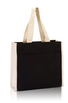 bg1199-daily-use-canvas-tote-with-contrasting-handles-and-a-full-front-pocket-Natural / Chocolate-Oasispromos