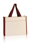 bg1499-large-canvas-tote-with-contrasting-handles-and-a-full-front-pocket-Black / Natural-Oasispromos