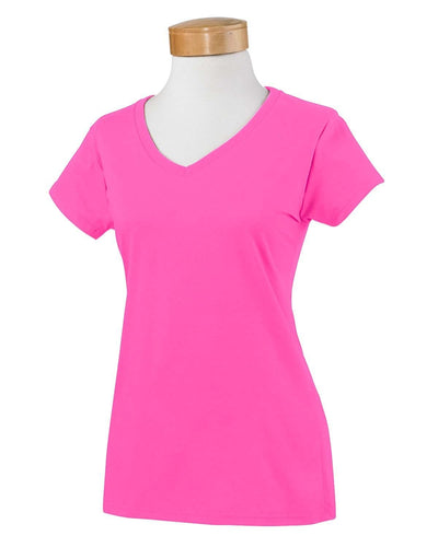 g64vl-ladies-softstyle-4-5-oz-fitted-v-neck-t-shirt-Small-AZALEA-Oasispromos