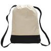 qtees-two-tone-canvas-sport-backpack-drawstring-bag-Natural / Navy Blue-Oasispromos