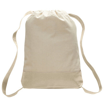 qtees-two-tone-canvas-sport-backpack-drawstring-bag-Natural / Natural-Oasispromos