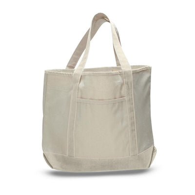 Large Canvas Deluxe Boat Tote with Natural Body and Contrasting Trim - TFW1500 - 34.6L Capacity