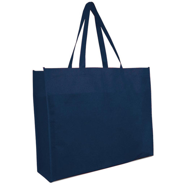 Colorful Eco Shopping Bags and Funny Fake Mustaches on Blue Stock