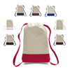qtees-two-tone-canvas-sport-backpack-drawstring-bag-Natural / Black-Oasispromos
